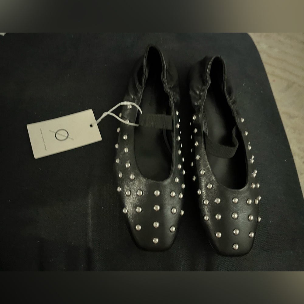 Black Studded Flats